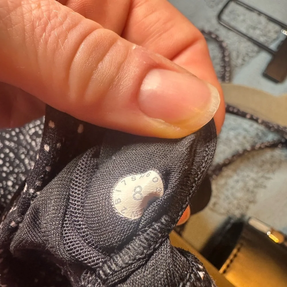 Lululemon Flow Y Bra in the Night View White Black pattern